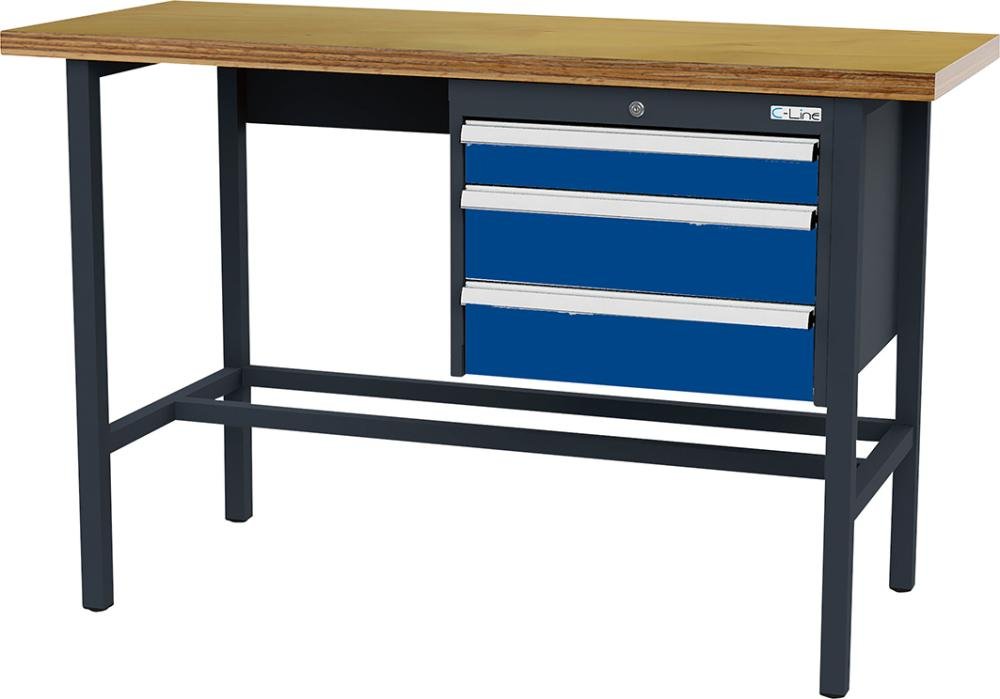 Arbeitstisch B1500mm 3 Schbl. 7016/5010 Forum