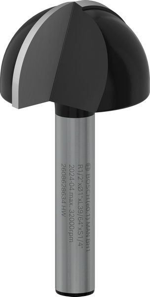 PRO Hohlkehlfräser + Zapfen, 6,35 x 25,4 x 49 mm