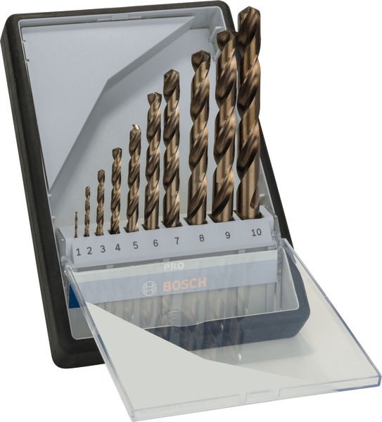PRO Stainless Steel HSS-Co Spiralbohrer-Set, 10-tlg.
