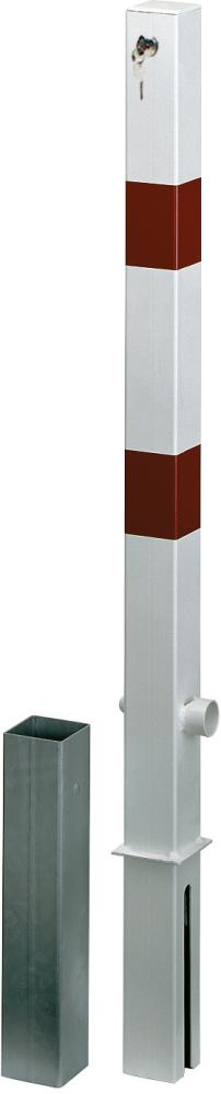 Absperrpf. Herausnehmbar 70x70mm m.Bodenh.Rot/ReflGAH Alberts