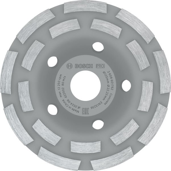 PRO Concrete Topfscheibe, 50 x 125 mm, 22,23 mm, 2-reihig