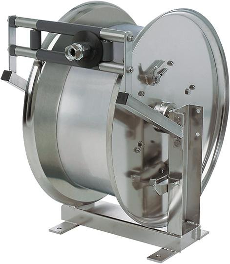 Schlauchaufroller Edelstahl o. Schlauch für 20m Schlauch DN 19mm Druckluft/Öl/Wasser