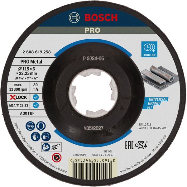 PRO Metal X-Lock Schleifscheibe, 115 x 6 x 22.23 mm, oSa