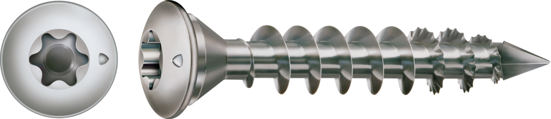 ABC Spax-Pfostenschraube A2 Zentrierkopf, I-Stern  8,0 x 50 Vollgew CUT-Spitze, selbstbohrend, T40