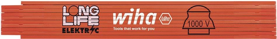 Gliedermaßstab Kunststoff2mx15mm orange Longlife electric Wiha