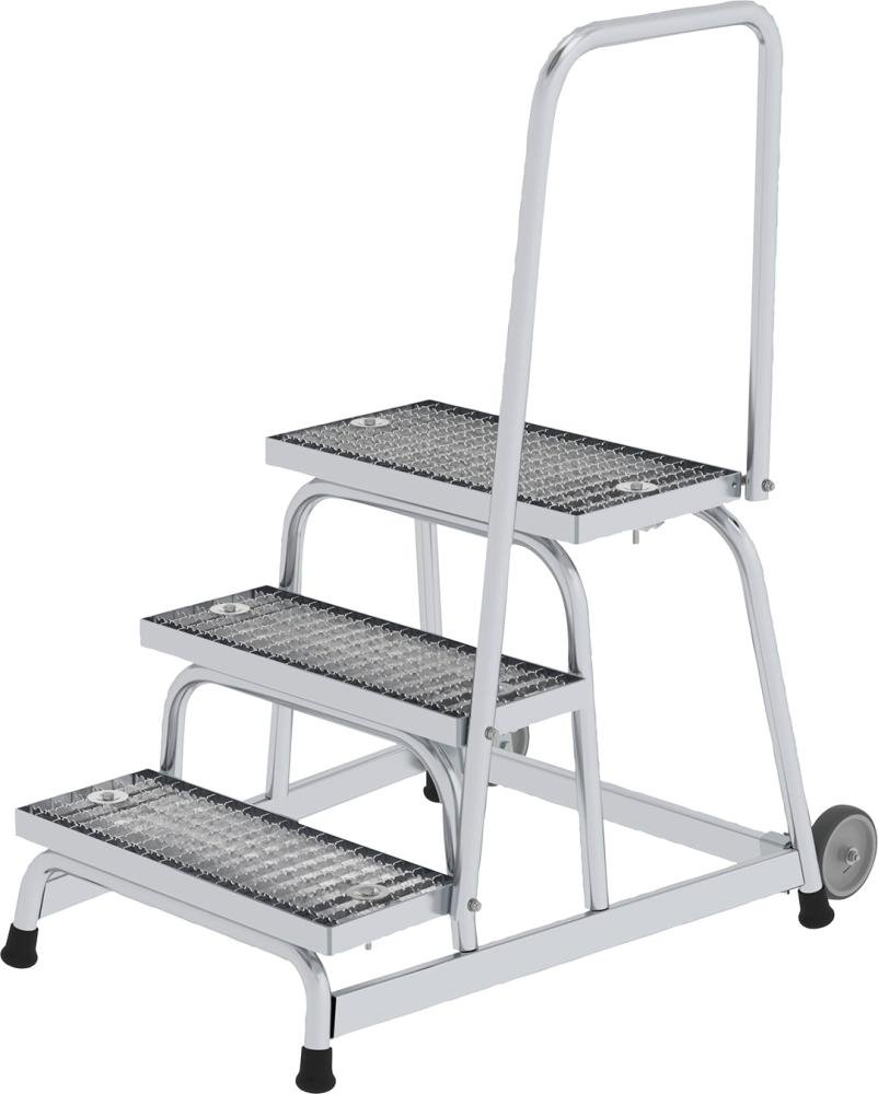 Alu-Arbeitspodest 3 Stufen mit Handlauf Podesthöhe 0,60 m Arbeitshöhe bis 2,60 m