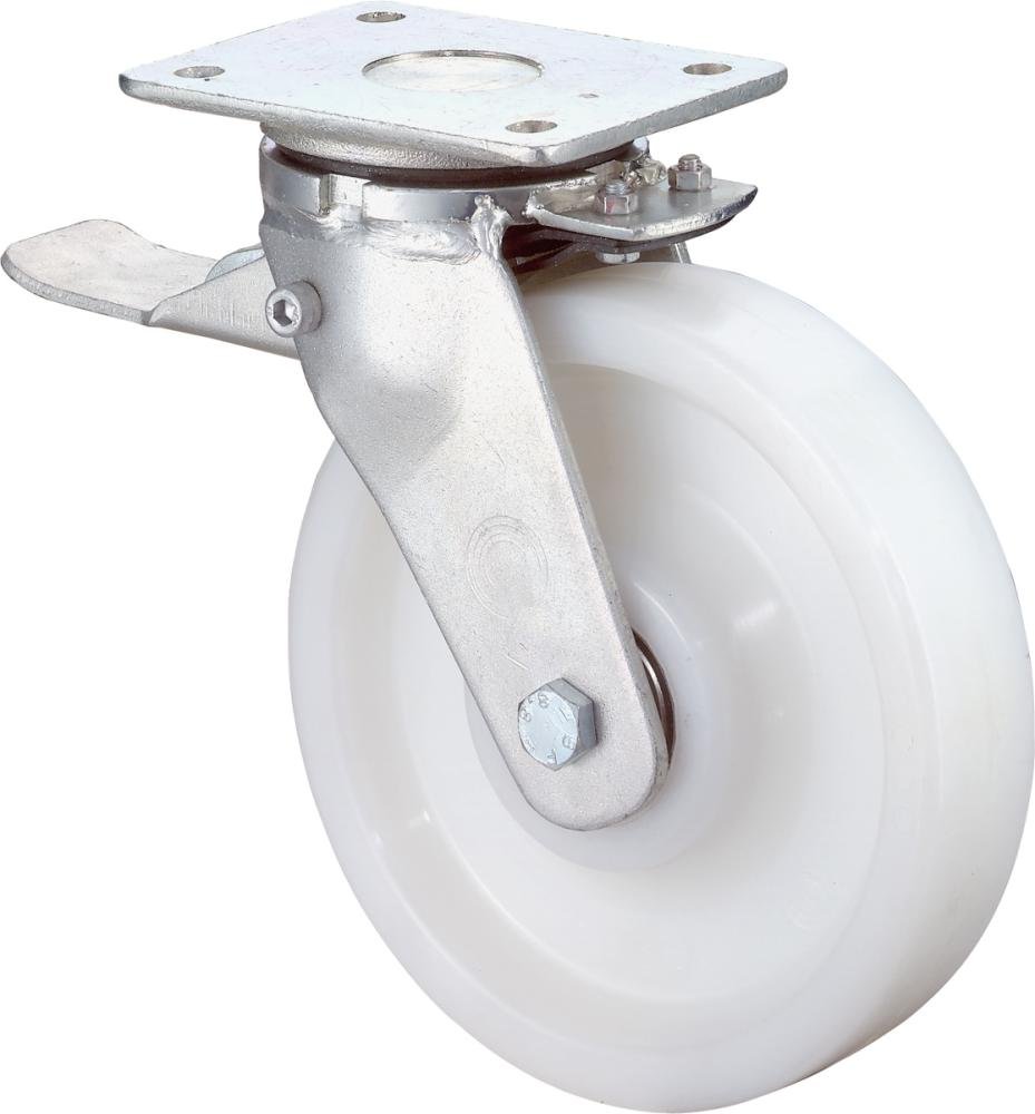 Lenkrolle 100mm RR120.B15Platte,Kst.weiß,KL,Fest RR120.B15.101 BS ROLLEN