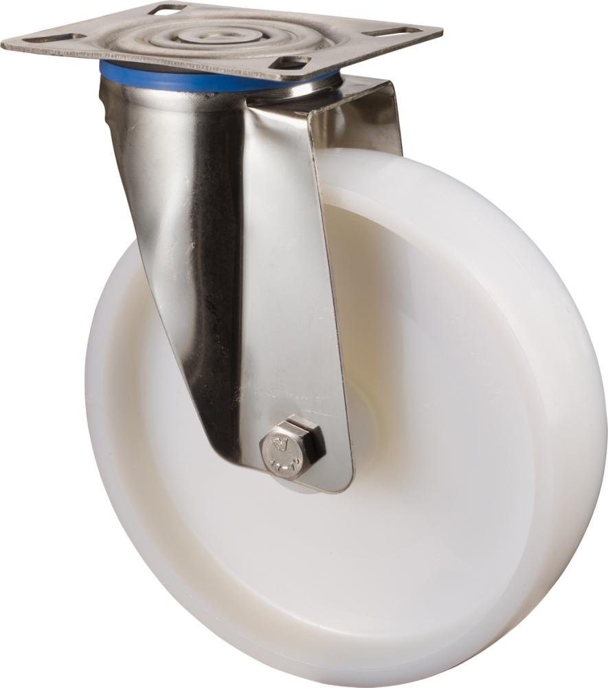 Lenkrolle 100mm H100 Platte,Kst.weiß,ER,GL H100.A90.100 BS ROLLEN