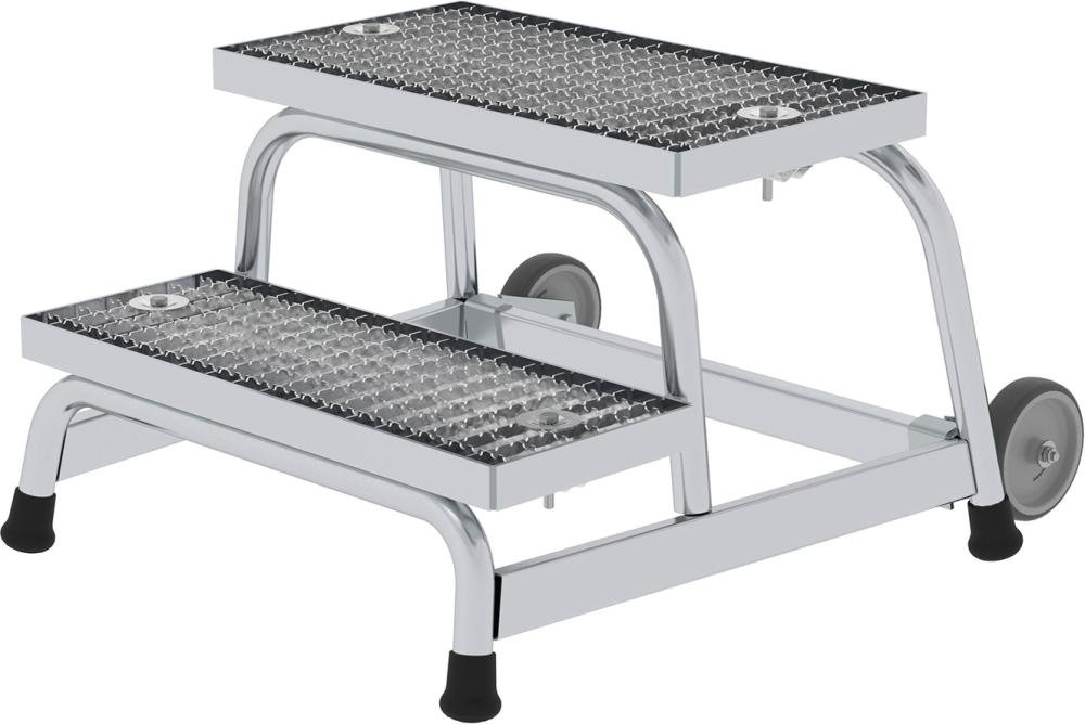 Alu-Arbeitspodest 2 Stufen ohne Handlauf Podesthöhe 0,40 m Arbeitshöhe bis 2,40 m