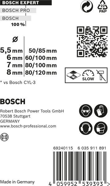 EXPERT MultiConstruction CYL-9 Bohrer-Set, 5,5/6/7/8 mm, 4-tlg.