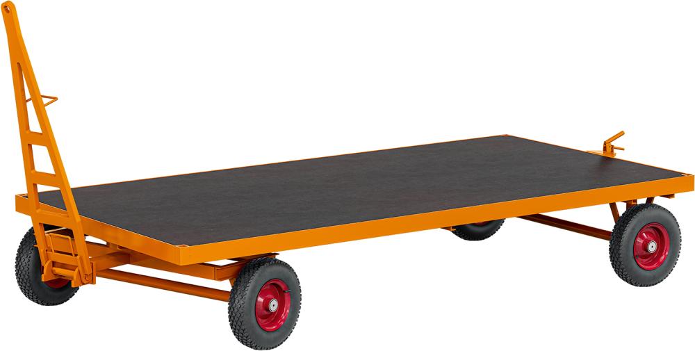 ROLLCART Schwerlast-Indu-strieanhänger 1-Achs-Dre-hschemel-Lenk. 2000kg L3-000xB1500mm Luftreifen