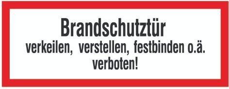 Brandschutzschild Folie B297xH105 mm Brandschutztür verkeilen langnachleuchtend