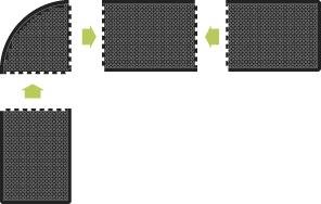 Arbeitsplatzmatte YOGA DOME Basic schwarz B90xT90 cm