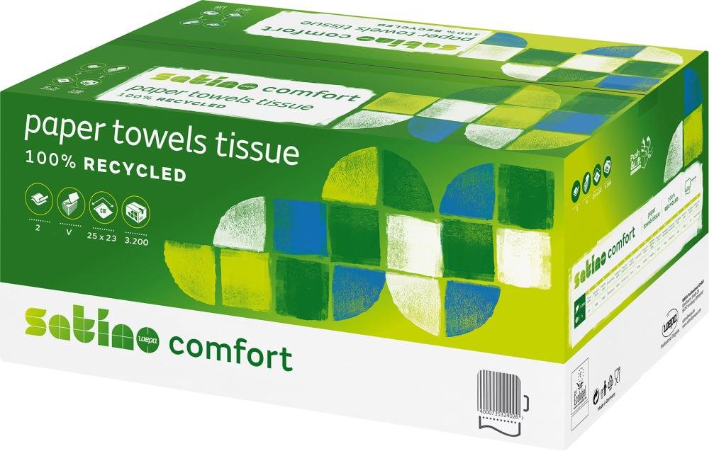 Handtuchp. SOFT 25x23cm 3200 Bl. Z-Falz (V-Falz)