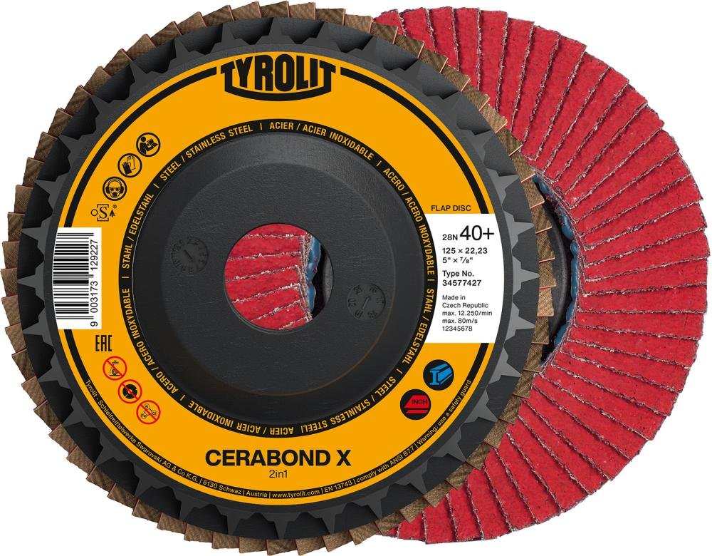 Fächerschleifs.CERABOND X125mm CA-40 gew. Tyrolit