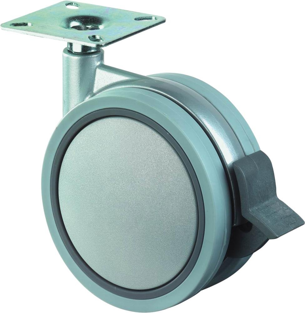 Kst.Doppelrolle 60mm F32948x48mm Platte m.Festst. F329.060 BS ROLLEN