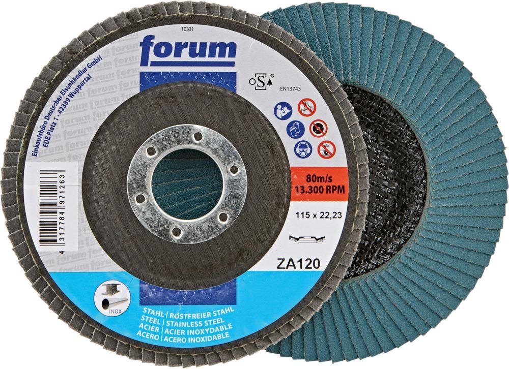 Fächerschleifscheibe 115mm, gewölbt, ZK 120 FORUM