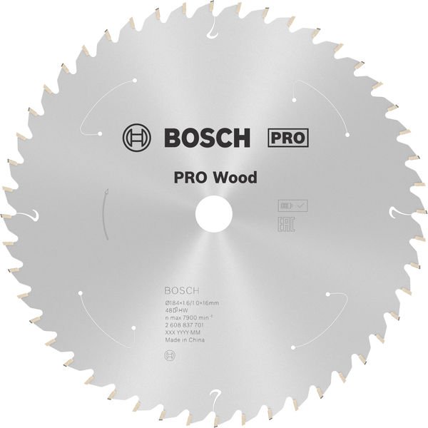 PRO Wood cordless Kreissägeblatt, 184 x 1,6 x 16 mm, T48