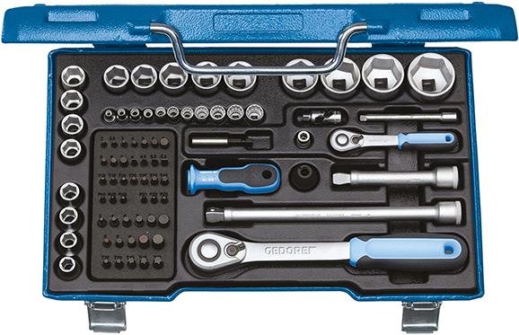 Steckschlüssel-Garnitur 1/4"+1/2" 19V20U-20 81-teilig Gedore