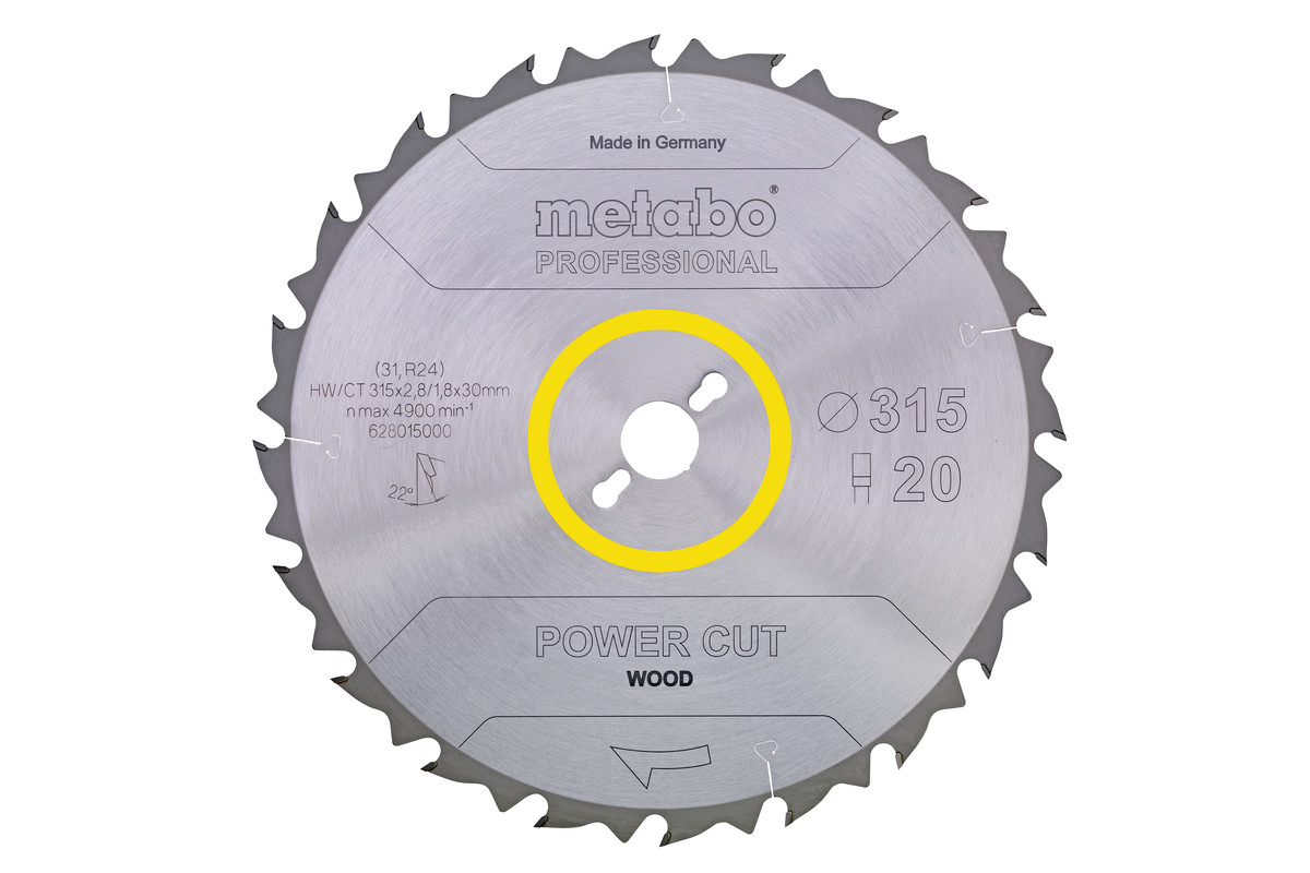 Metabo Kreissägeblatt PowerCutProf 315x30, 20 FZ 22°