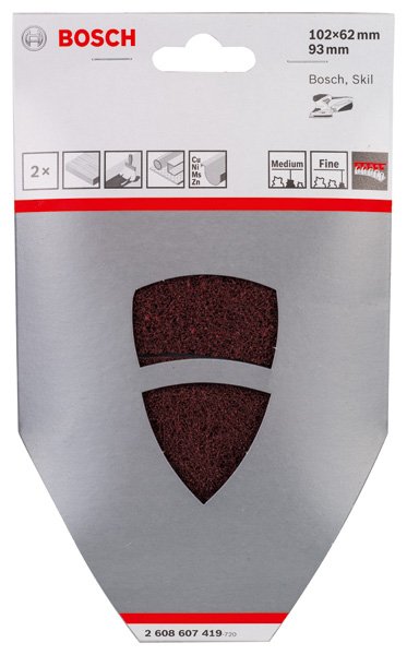 Reinigungsvlies-Set für Multischleifer, 2-teilig, Klett, 102 x 62, 93 mm