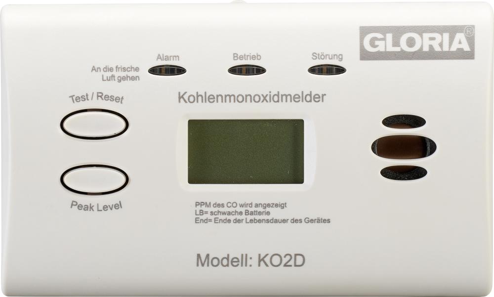 GLORIA CO-Melder KO2D zertifiziert nach EN50291-1 2018 und EN50291-2 2020-10