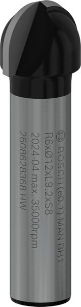 PRO Hohlkehlfräser + Zapfen, 8 x 12 x 40 mm