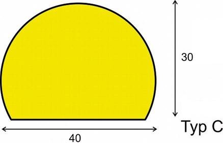 Flächenschutz Typ C, L 1000mm gelb/schwarz selbstklebend Dancop