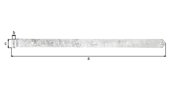 Ladenband, gerade, Abschluss abgerundet, feuerverz., LxB 800x45 mm, Rolle Ø16 mm