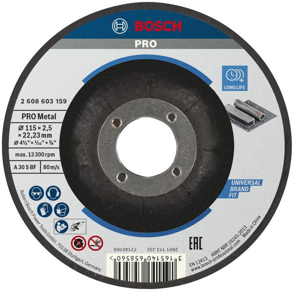 PRO Metal Trennscheibe, 115 x 2.5 x 22.23 mm, gekröpft