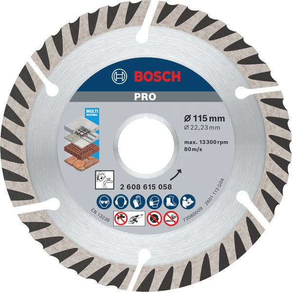 PRO Multi Material Diamanttrennscheibe, 115 x 22,23 mm, 10-tlg.