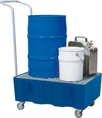 Auffangwanne PE 60 l m. Rollen u. Bügel ASECOS