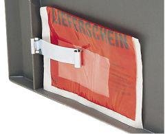 Etikettenklammer für Transport-Stapelkasten LA-KA-PE