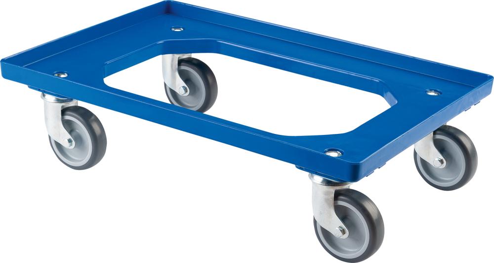 Allzweckrollersammler mit Platte TPR, blau, TK 250kg