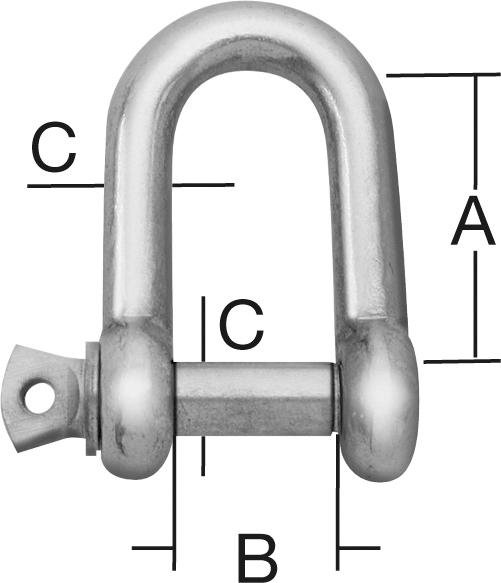 Schäkel gerade Edelstahl 5,0 mm Vormann