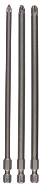 Schrauberbit-Set Extra-Hart, 3-teilig, PZ1, PZ2, PZ3, 152 mm