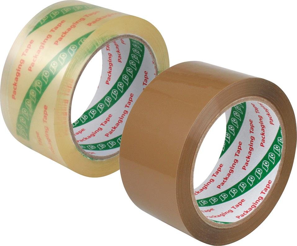 BOPP-Verpackungsklebeb. Geräuscharm abrollbar 50mmx66m, Acrylatkleber chamois