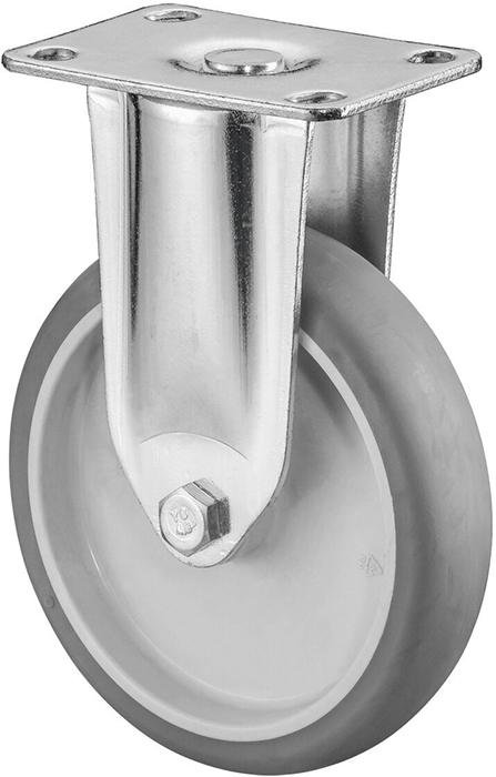 Bockrolle 100 mm,C110 Platte,Gummirad,GL C110.A80.100 BS ROLLEN