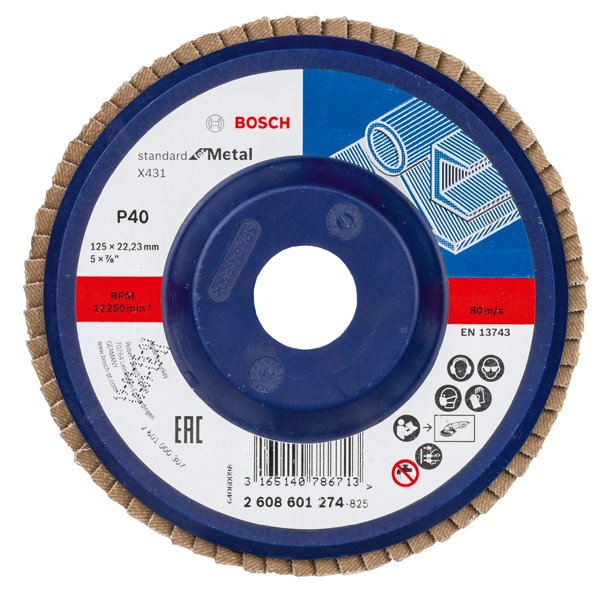 Fächerschleifscheibe X431 Standard for Metal, gerade, 125 mm, 40, Kunststoff