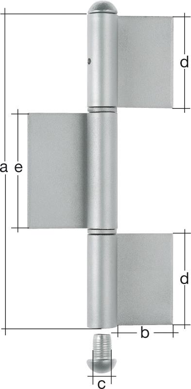 Konstruktionsband K08 3tlg. 220x14x50x4 mm GAH Alberts