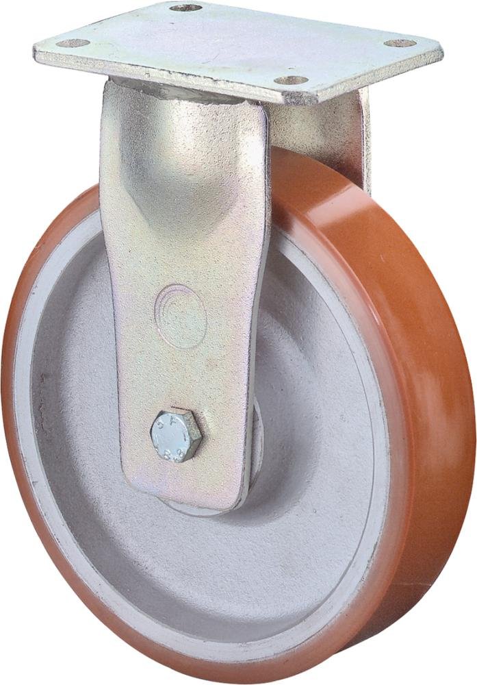 Bockrolle 100mm RR110.B15Platte,Polyure Guss,KL RR110.C10.100 BS ROLLEN