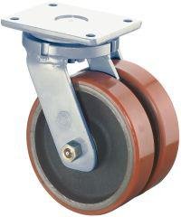 Dopp-Lenkr.100mm S100.C10Platte,Polyure Guss,KL S100.C10.100 BS ROLLEN