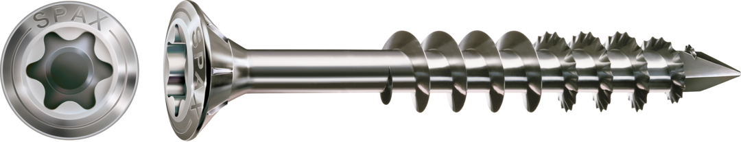 ABC Spax T-STAR plus Schraube A2 Linsensenkkopf, I-Stern 4,0 x 40/35 mit CUT-Spitze, Volllgewinde, Kopf-⌀ = 8