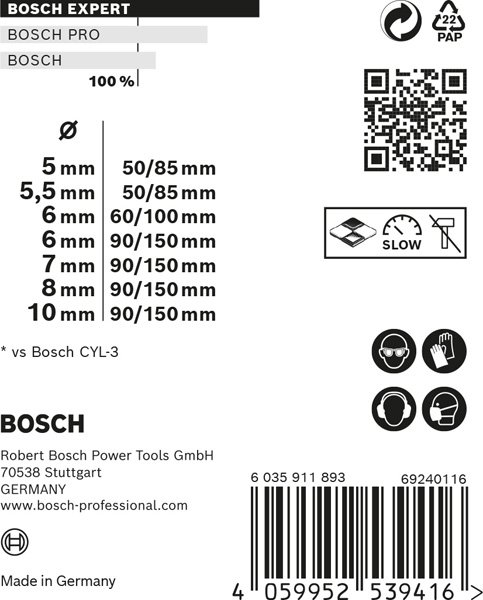 EXPERT MultiConstruction CYL-9 Bohrer-Set 5/5,5/6/6/7/8/10 mm, 7-tlg.