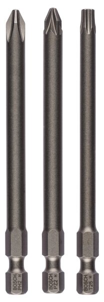 Schrauberbit-Set Extra-Hart, 3-teilig, PH2, PZ2, T25, 89 mm