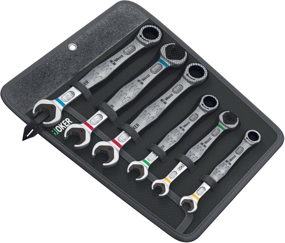 Ratschenschlüssel-Satz Joker umschaltbar 8-19mm 6-teilig in Falttasche Wera