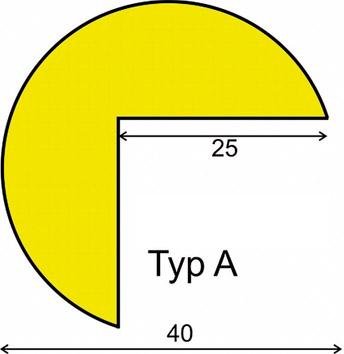 Eckschutzprofil Typ A, L 1000 mm gelb/schwarz selbstklebend Dancop