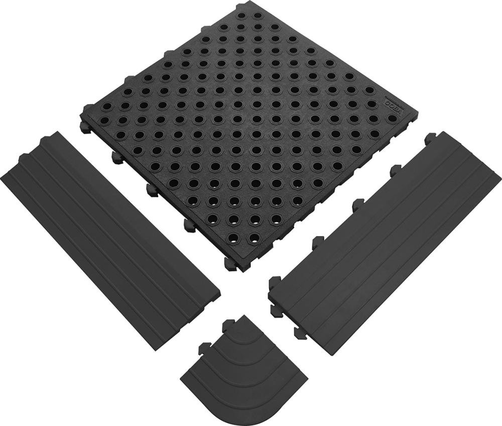 Anti-Ermüdungsmatte Fatigue Lock schwarz B50xL50 cm geschlossen