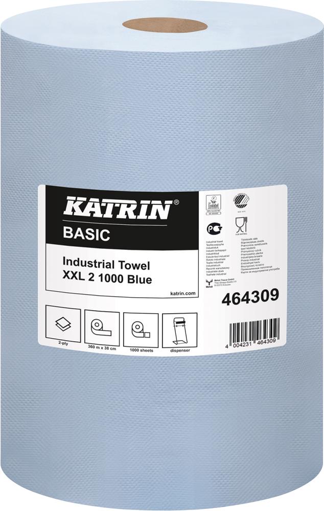 KATRIN Putzpapier 38x36cmLagenverleimtes Recyclingpapier 2-lagig blau 1000 Blatt