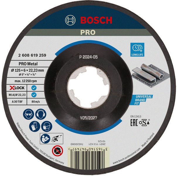 PRO Metal X-Lock Schleifscheibe, 125 x 6 x 22.23 mm, oSa